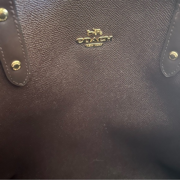 Coach Reversible City Tote Signature Canvas Khaki Multi Floral Print Bag - Picture 10 of 16